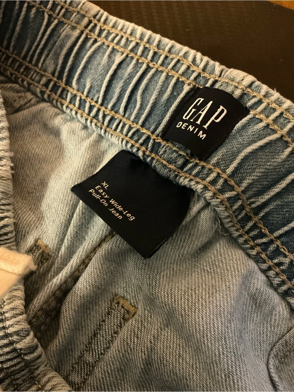 GAP Kids Cream Wide-Leg Pants with Blue Star Patches size xl 12
